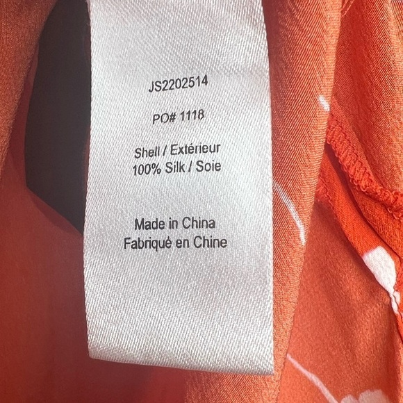 Jason Wu Tossed Blossoms Red Collared Silk Shirt - Picture 4 of 5